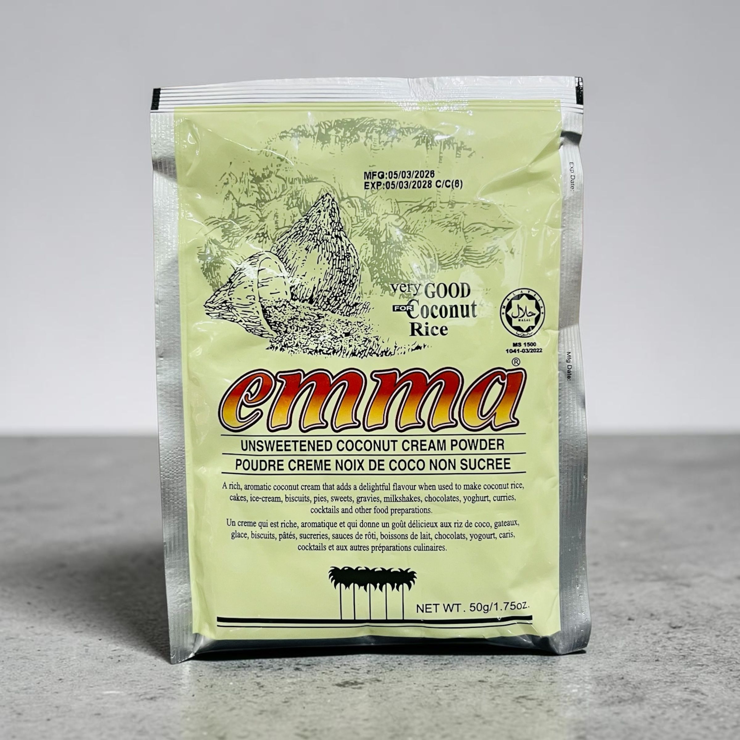 EMMA UNSWEETENED COCONUT CREAM POWDER 50G